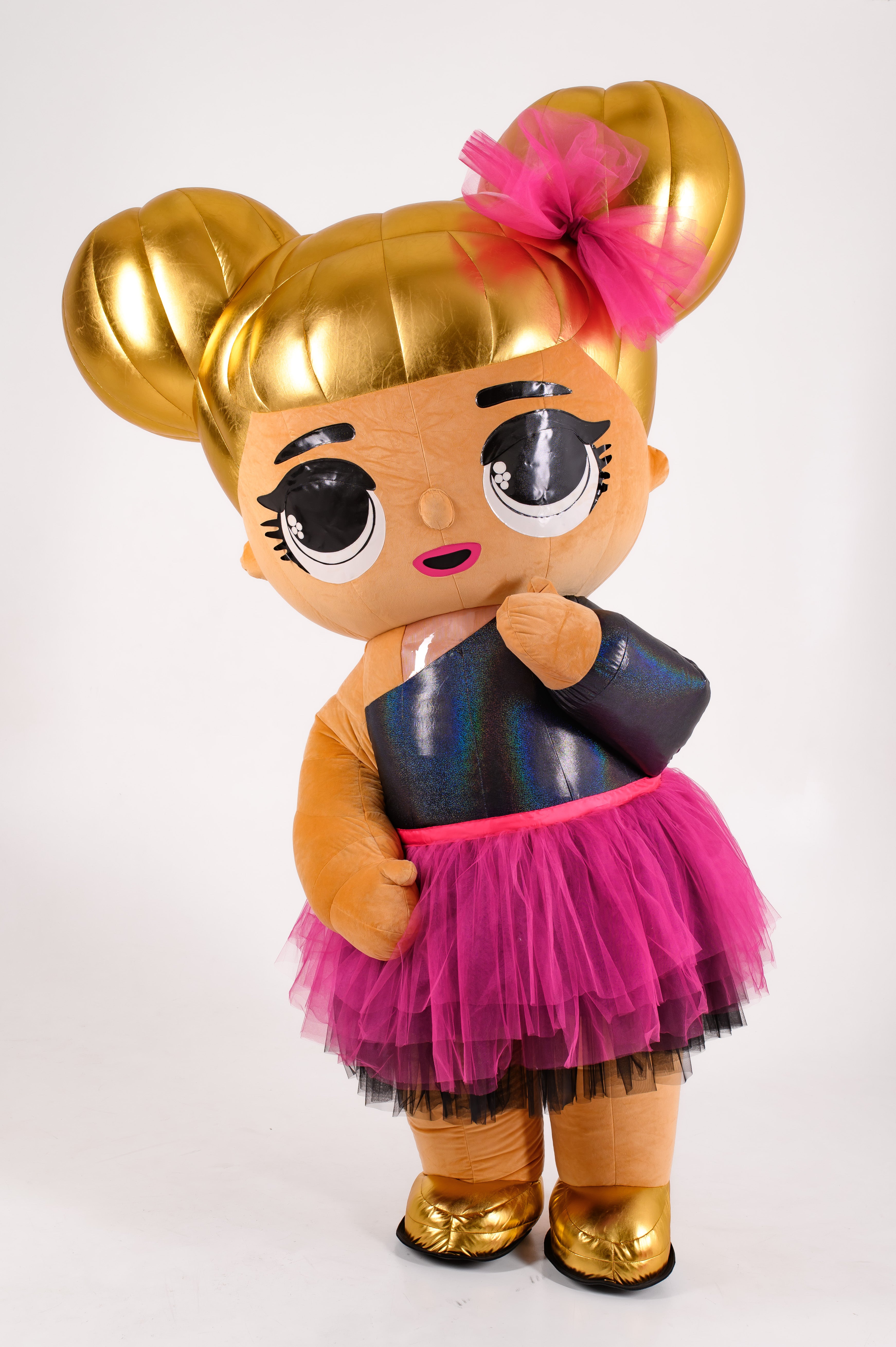 Inflatable Gold Girl Mascot Costume