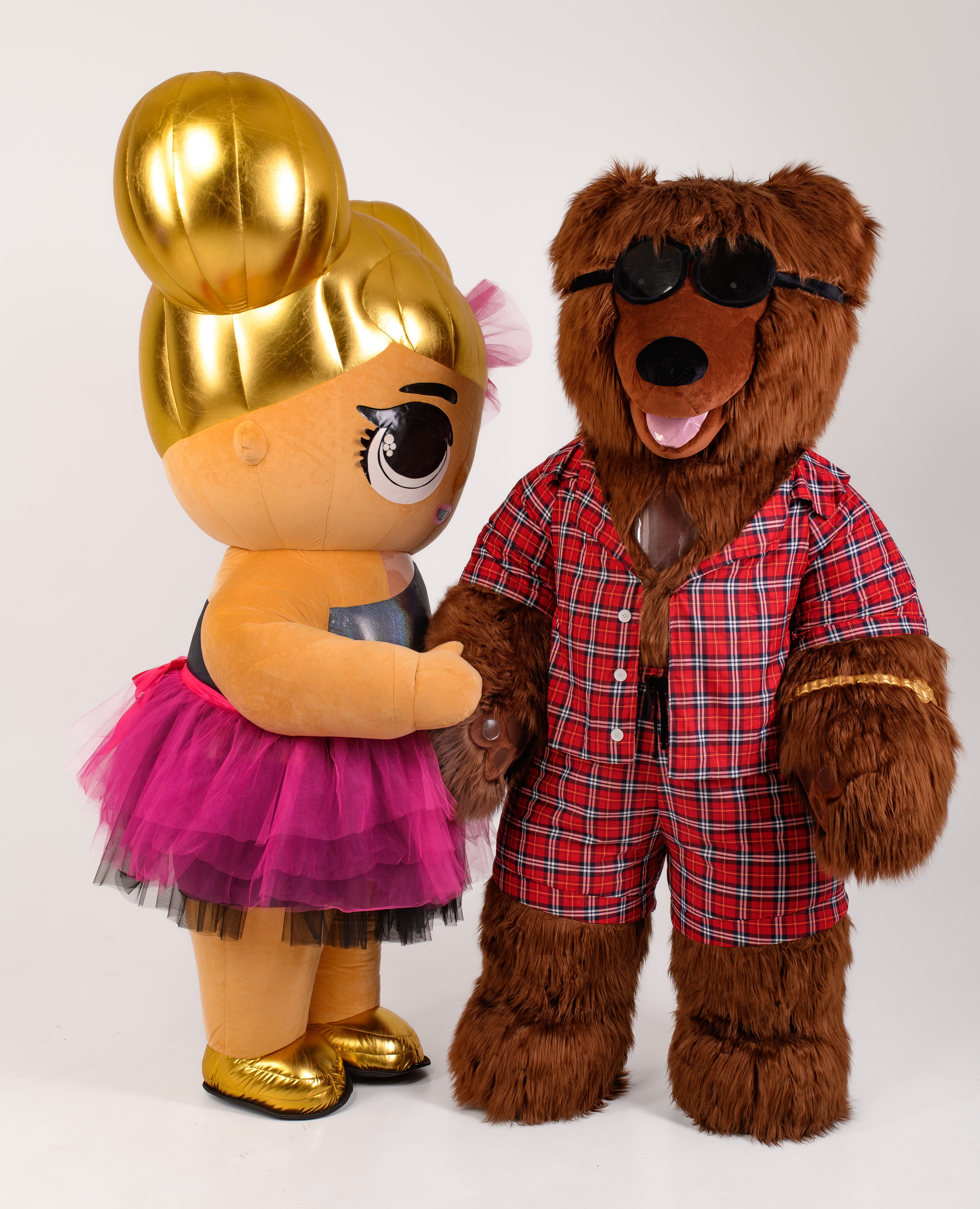 Inflatable Gold Girl Mascot Costume