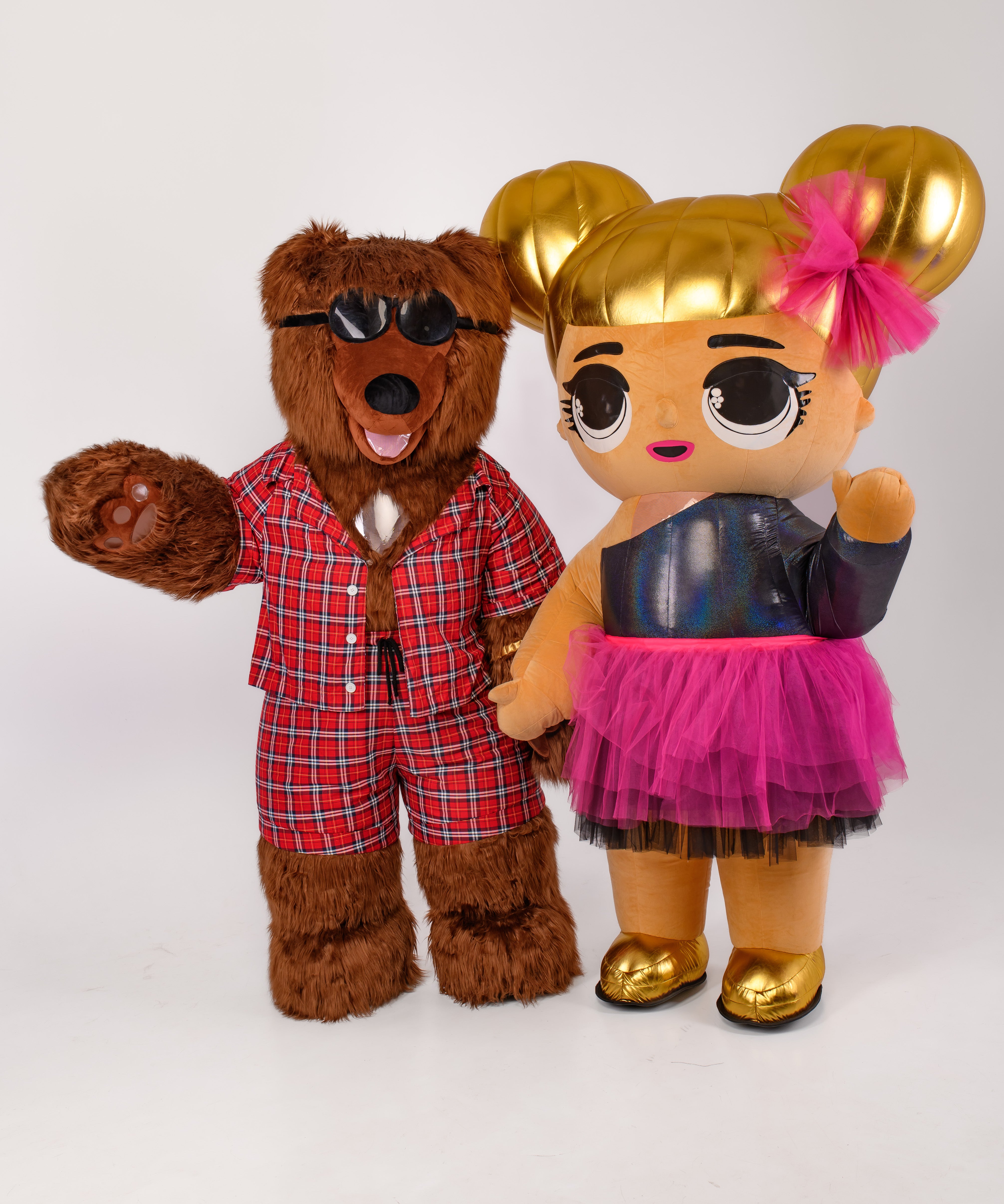 Inflatable Gold Girl Mascot Costume
