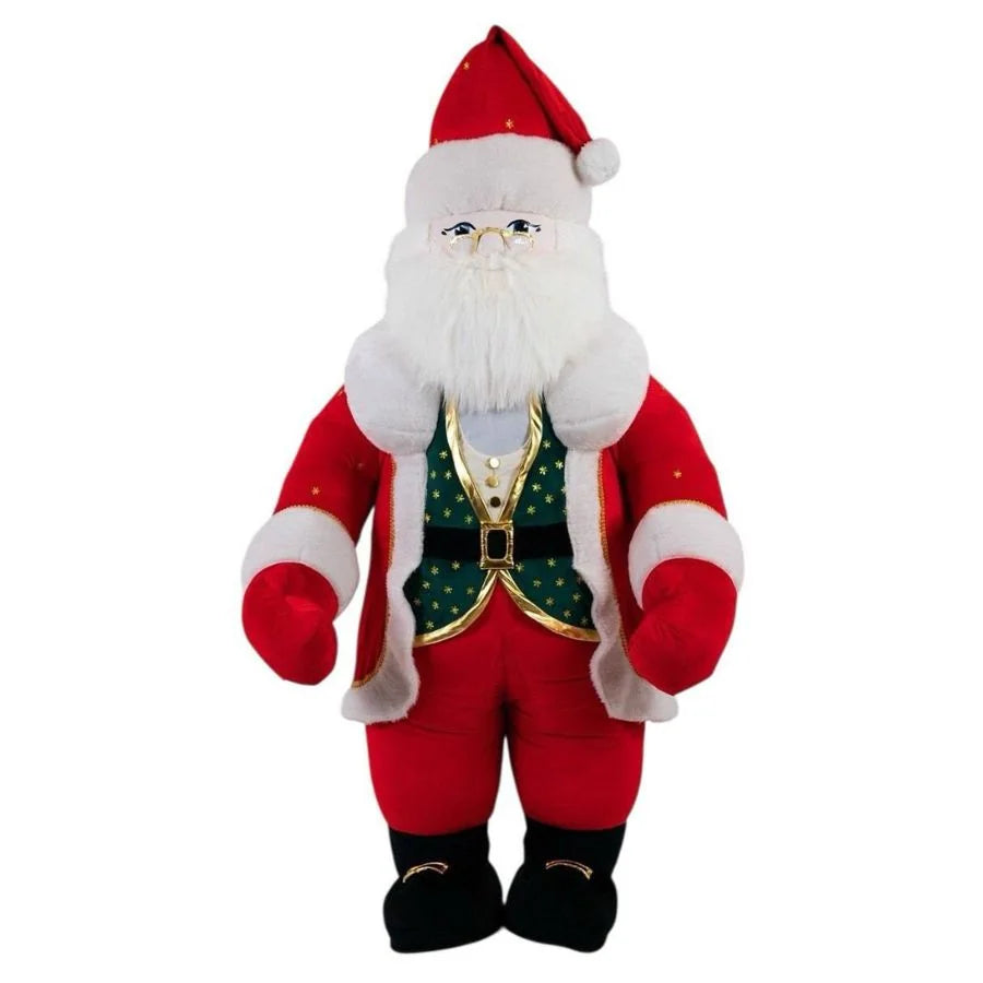 Plush toy Santa Claus figure on a white background