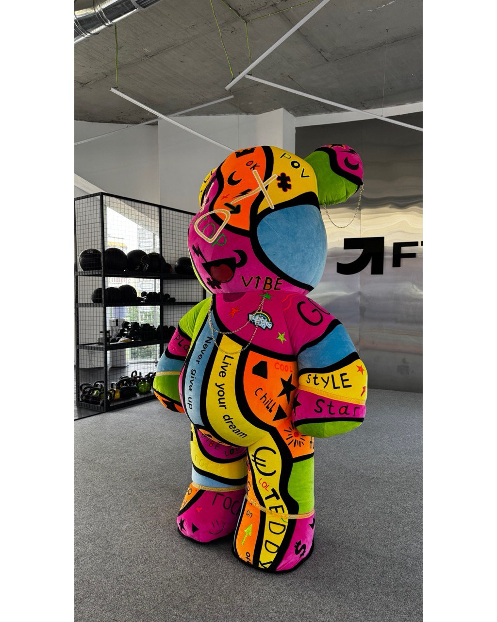 Inflatable Bear Mascot with custom painted elements
