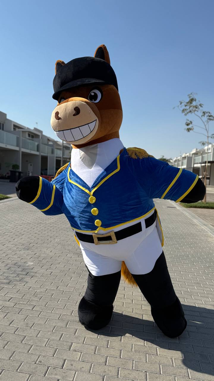 Inflatable Horse Mascot with plush suit