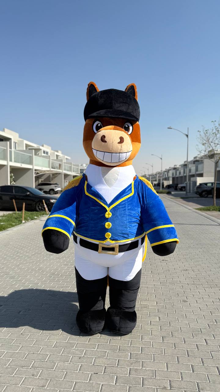 Inflatable Horse Mascot with plush suit
