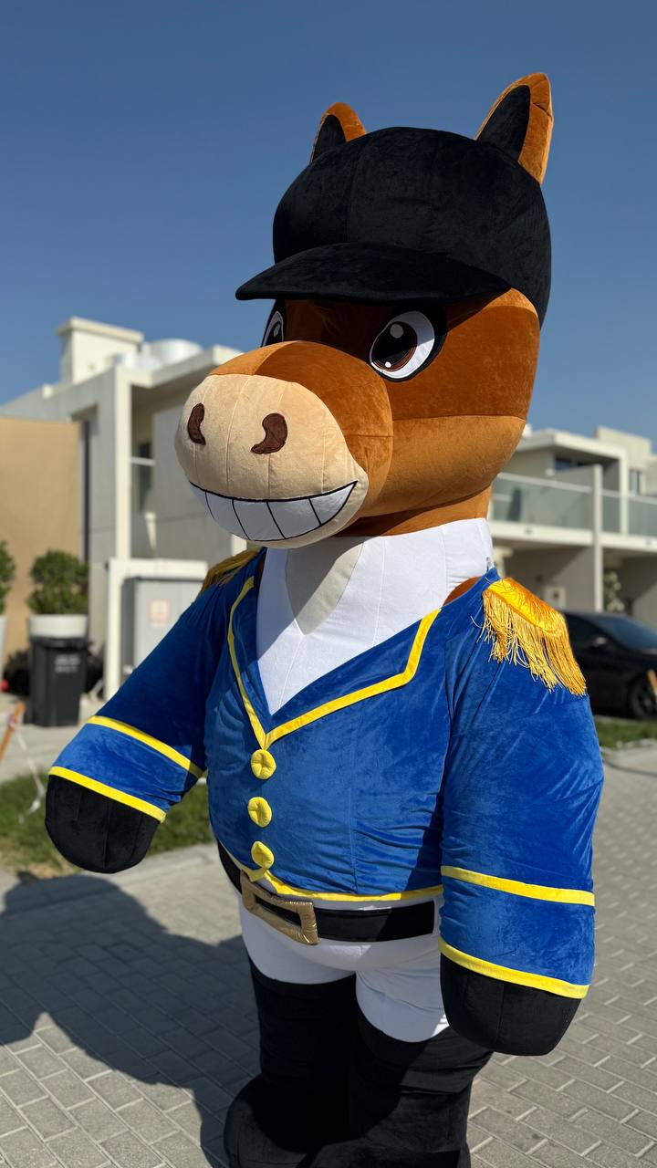 Inflatable Horse Mascot with plush suit