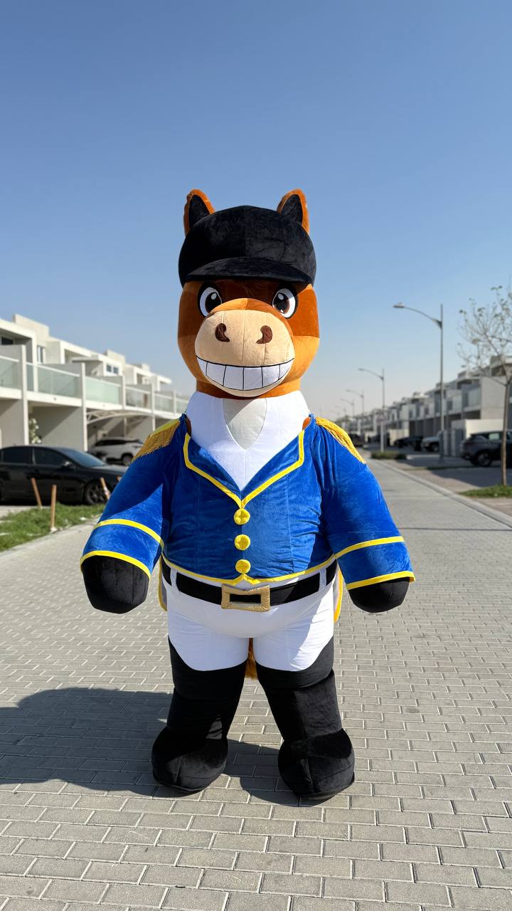 Inflatable Horse Mascot with plush suit
