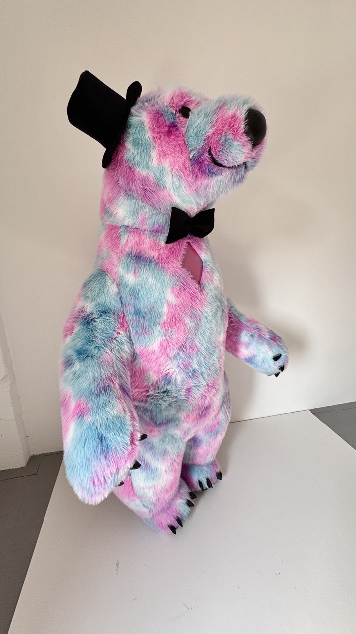 Inflatable Colorful Polar Bear Mascot with top hat and bow tie