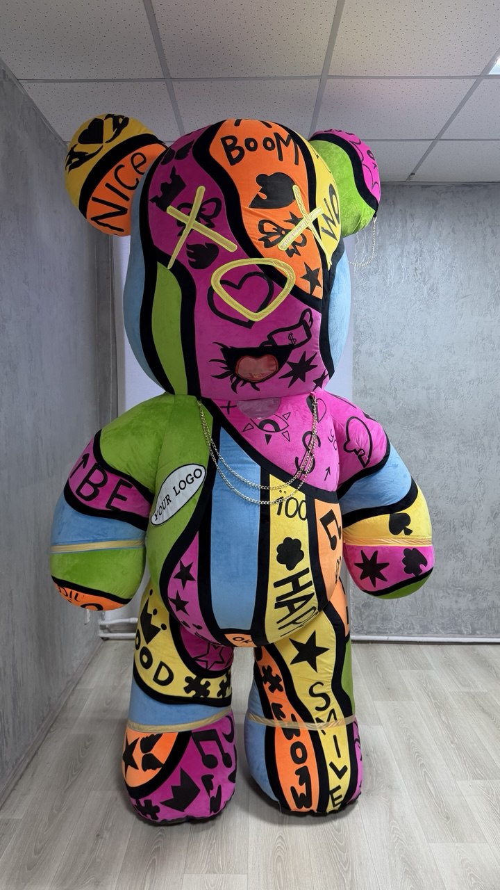 Inflatable Bear Mascot with custom painted elements