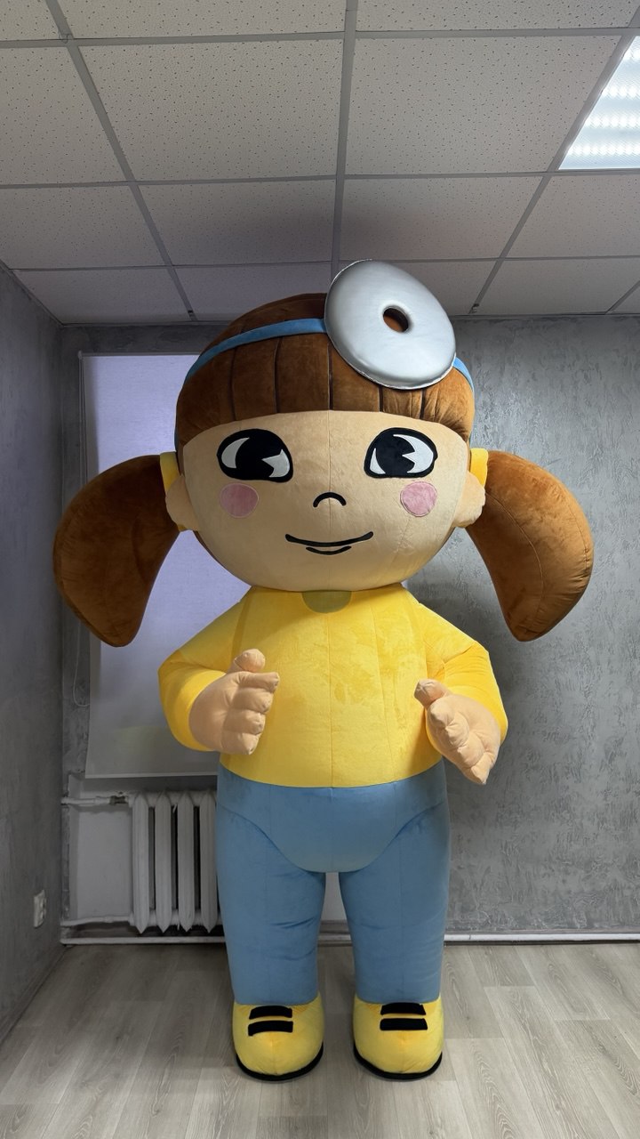 Inflatable The Nurse Girl Mascot in a robe with accessories