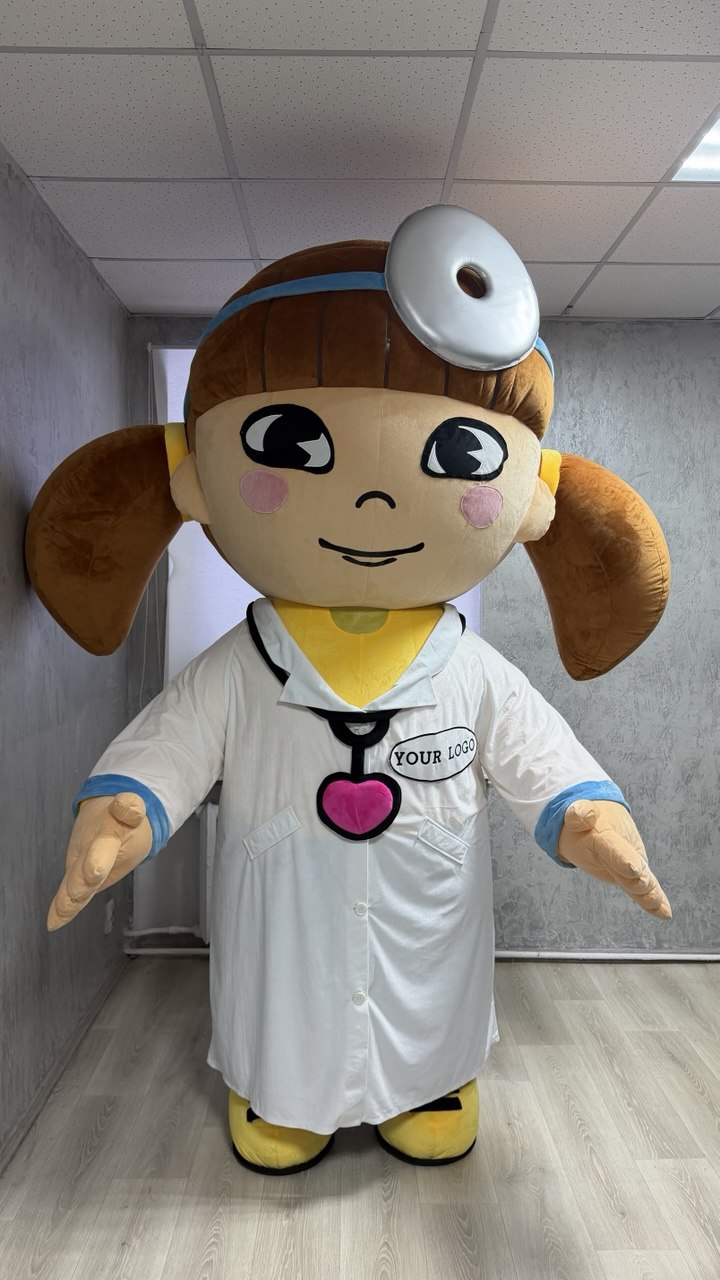Inflatable The Nurse Girl Mascot in a robe with accessories