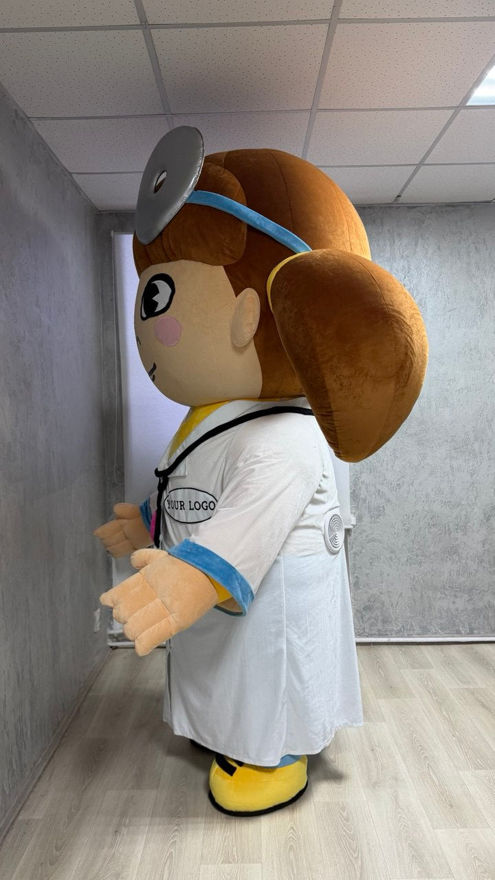 Inflatable The Nurse Girl Mascot in a robe with accessories