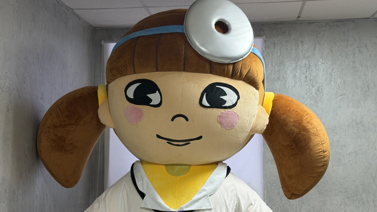 Inflatable The Nurse Girl Mascot in a robe with accessories