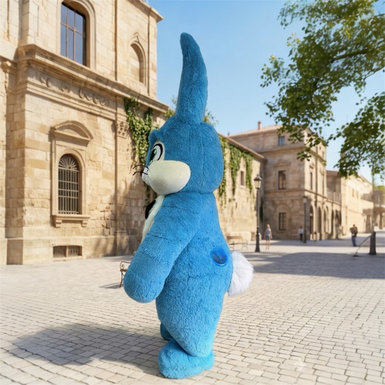 Inflatable Blue Rabbit Mascot Costume