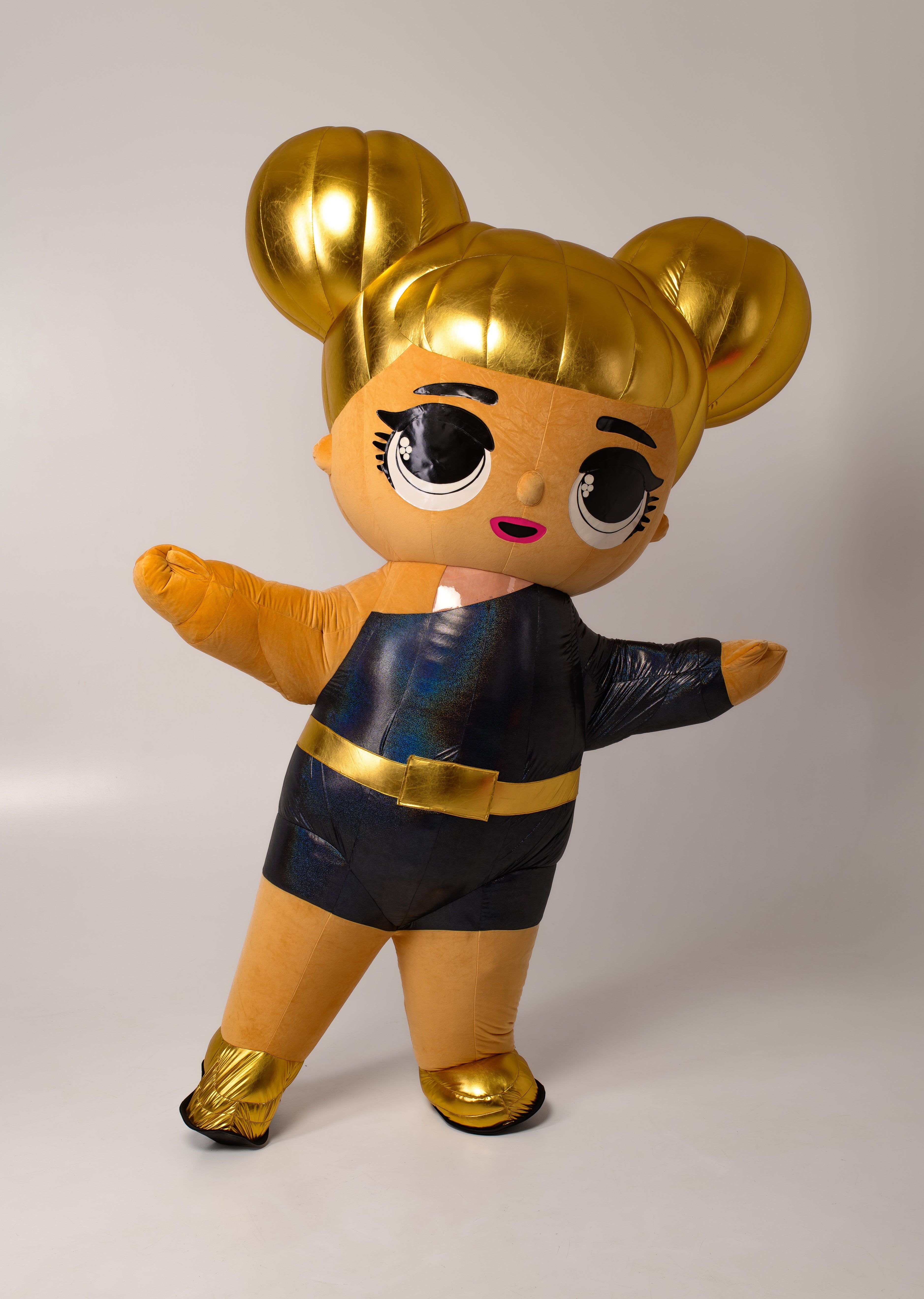 Inflatable Gold Girl Mascot Costume
