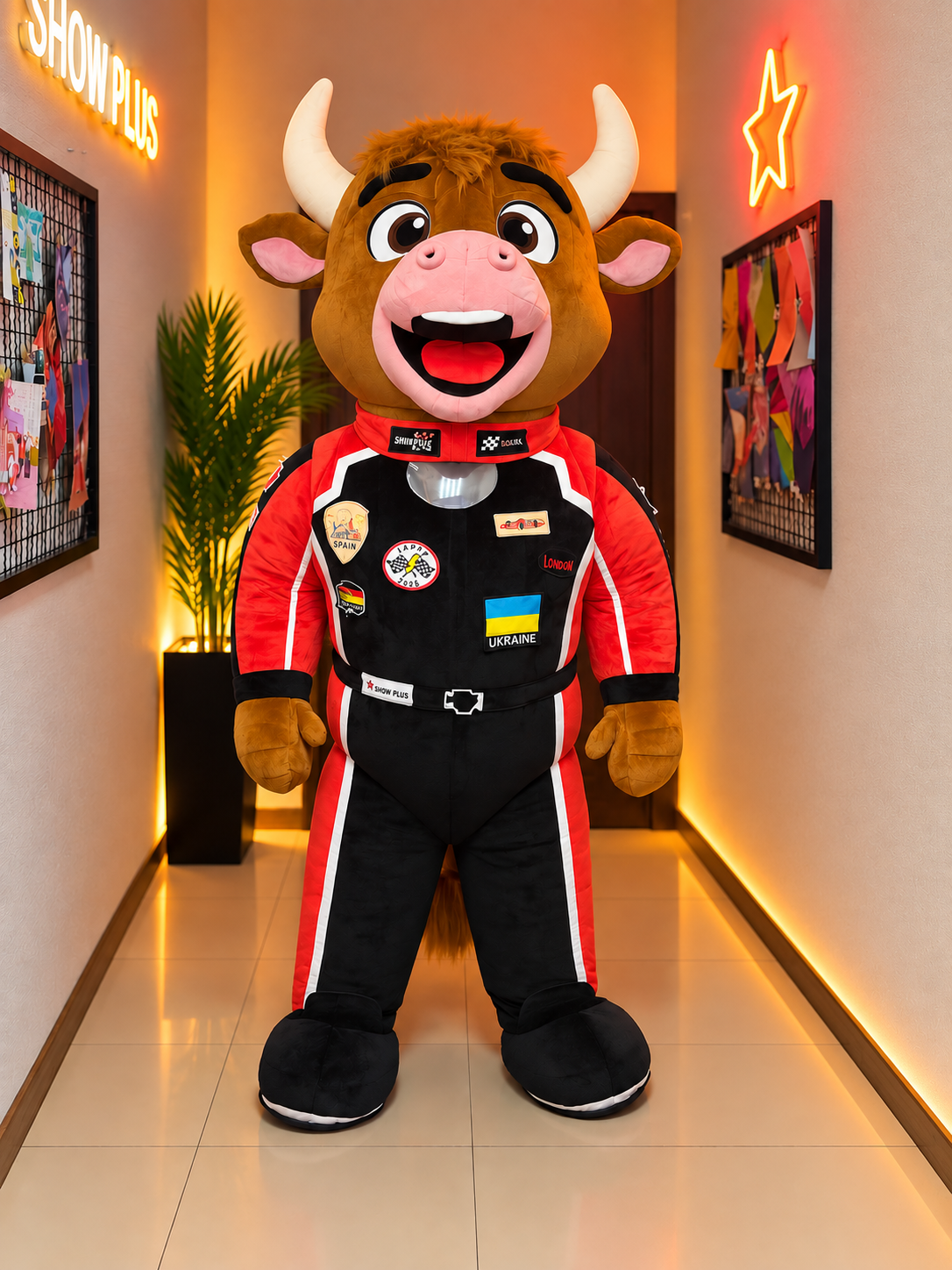 Inflatable Bull The Racer Mascot