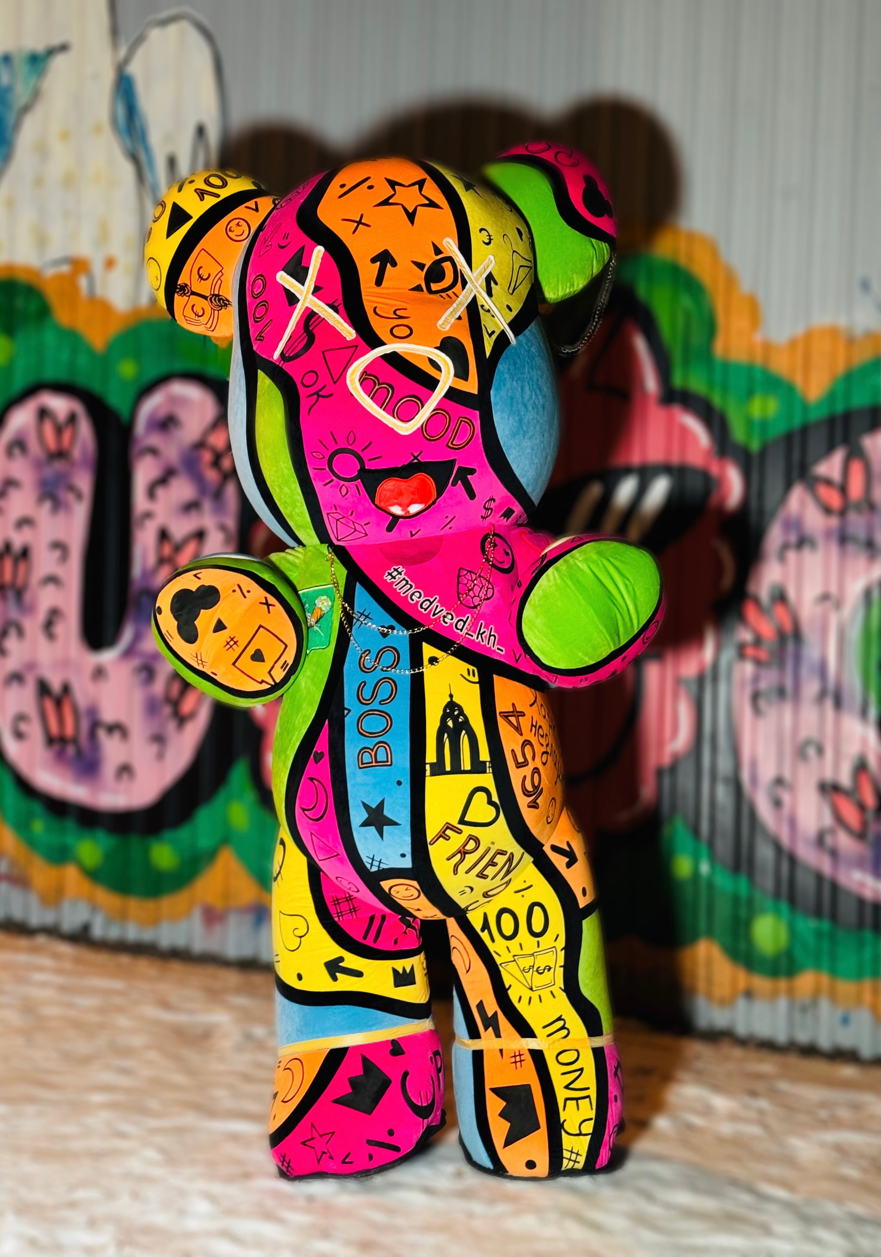 Inflatable Bear Mascot with custom painted elements