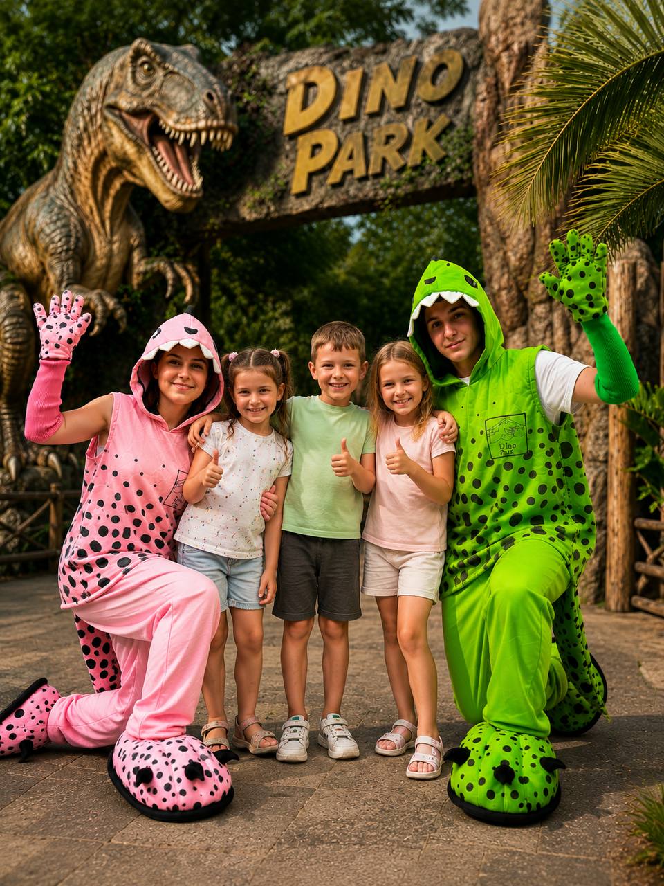 Dinosaur Girl Masquerade Costume With Logo