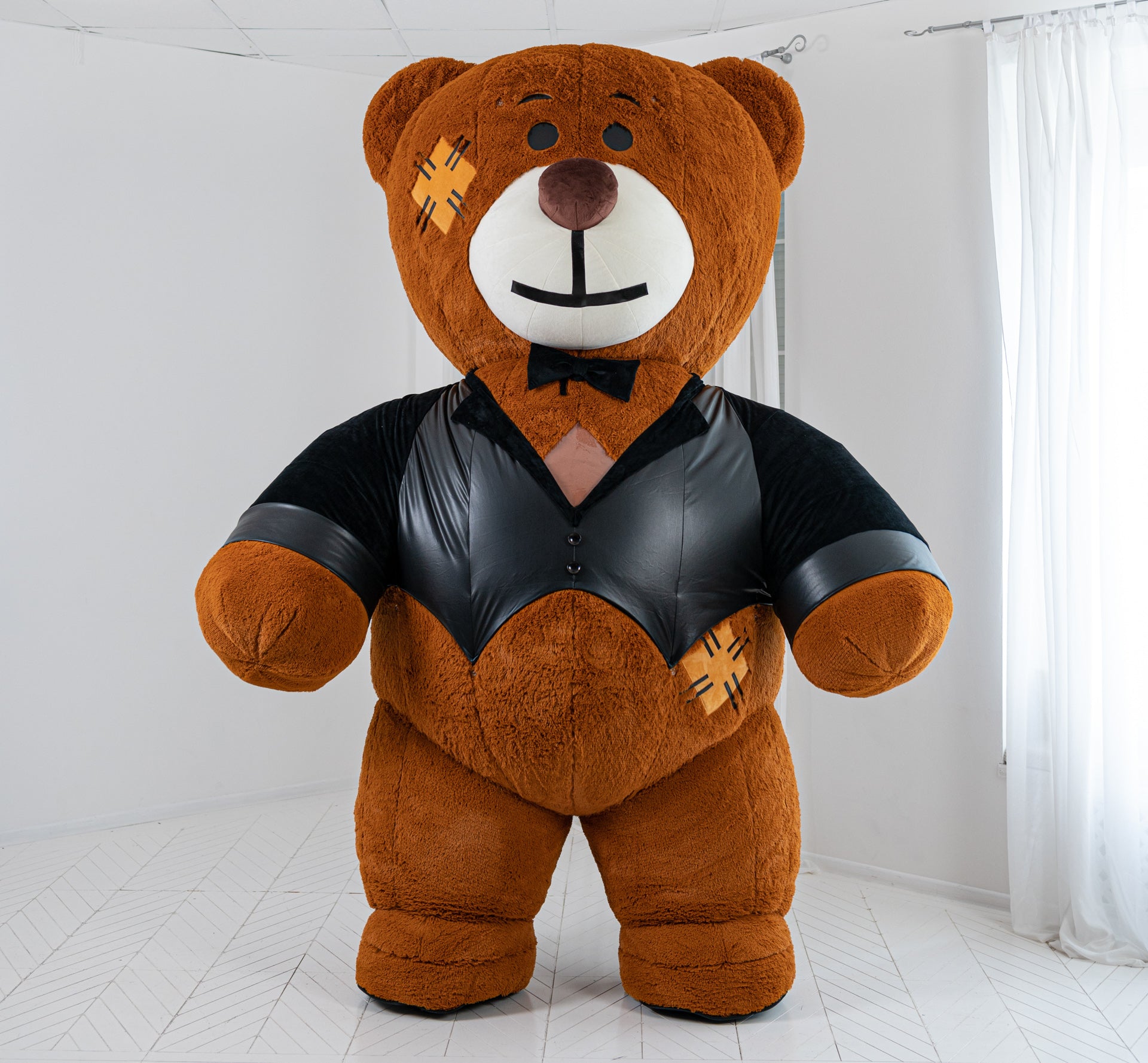 Inflatable Teddy Bear Mascot in Pro clothes