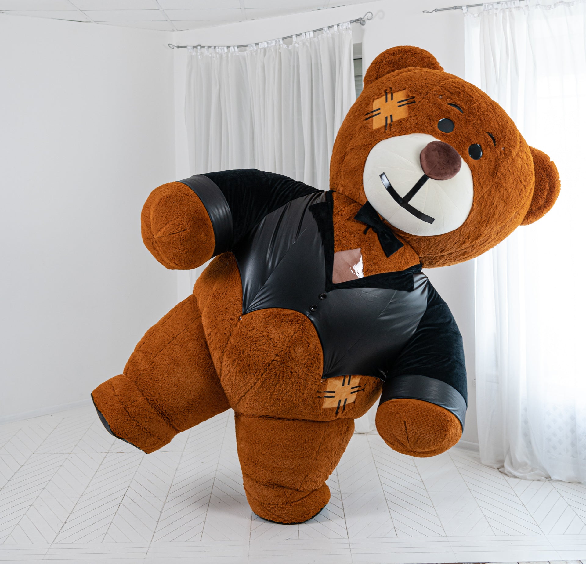 Inflatable Teddy Bear Mascot in Pro clothes