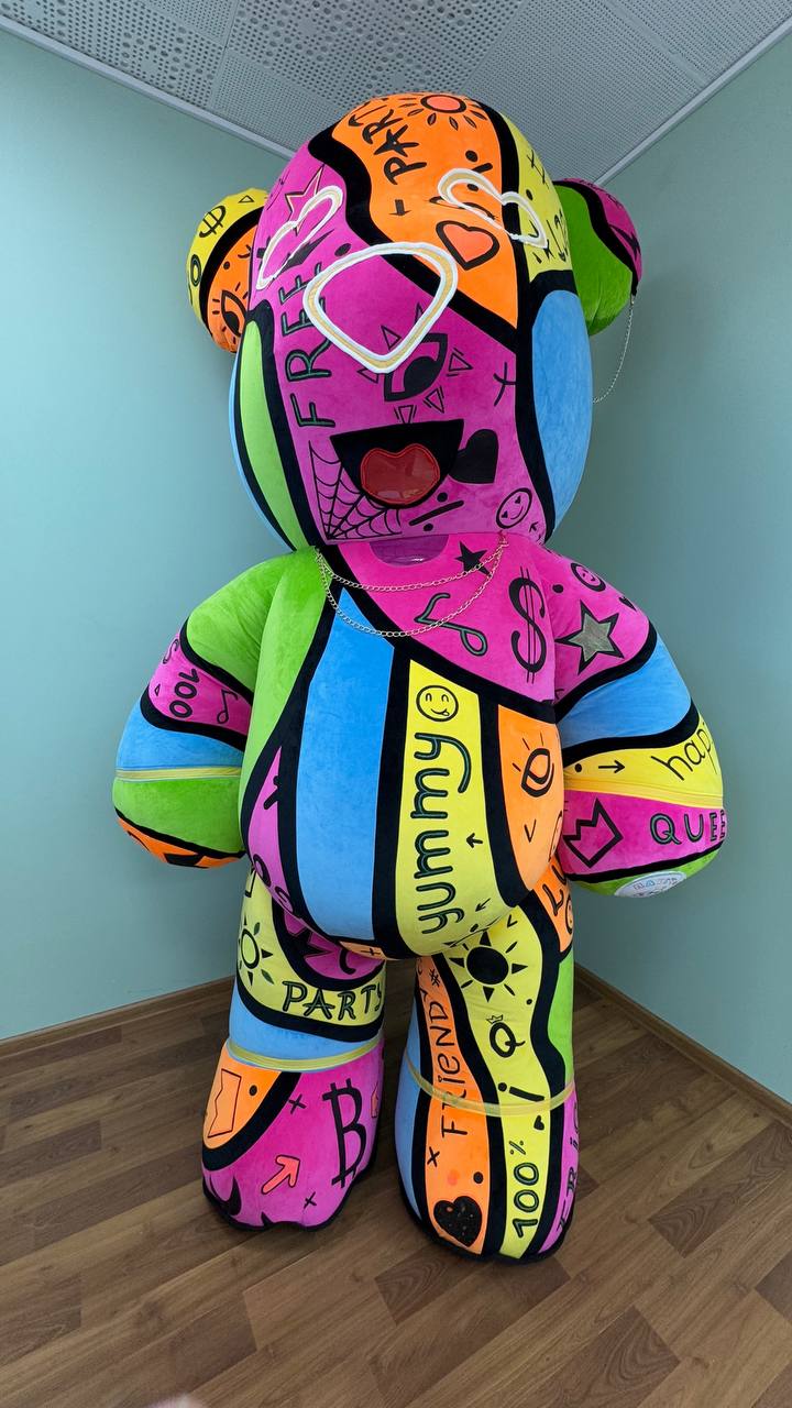 Inflatable Bear Mascot with custom painted elements