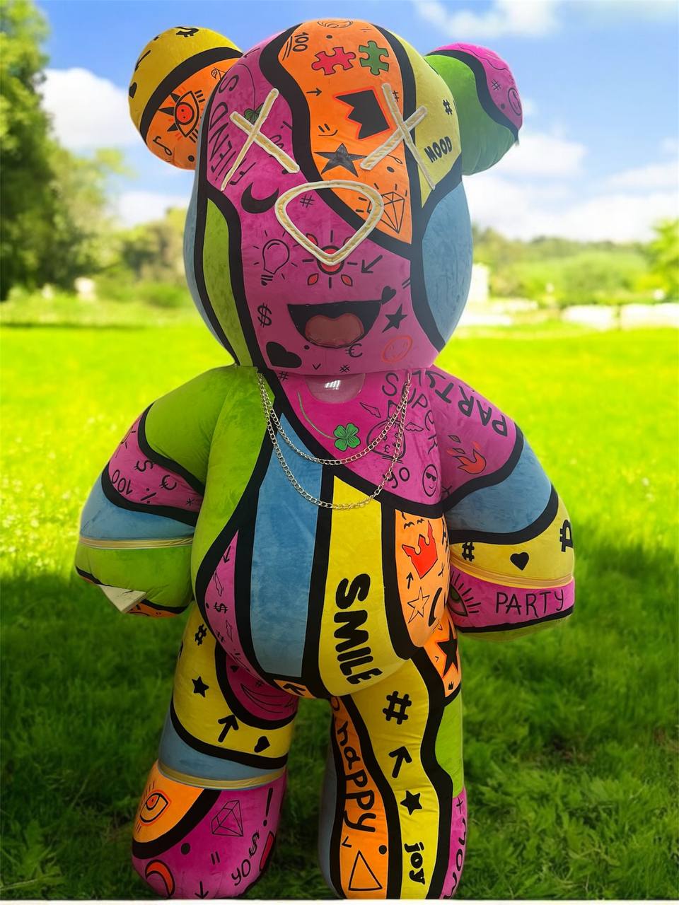 Inflatable Bear Mascot with custom painted elements