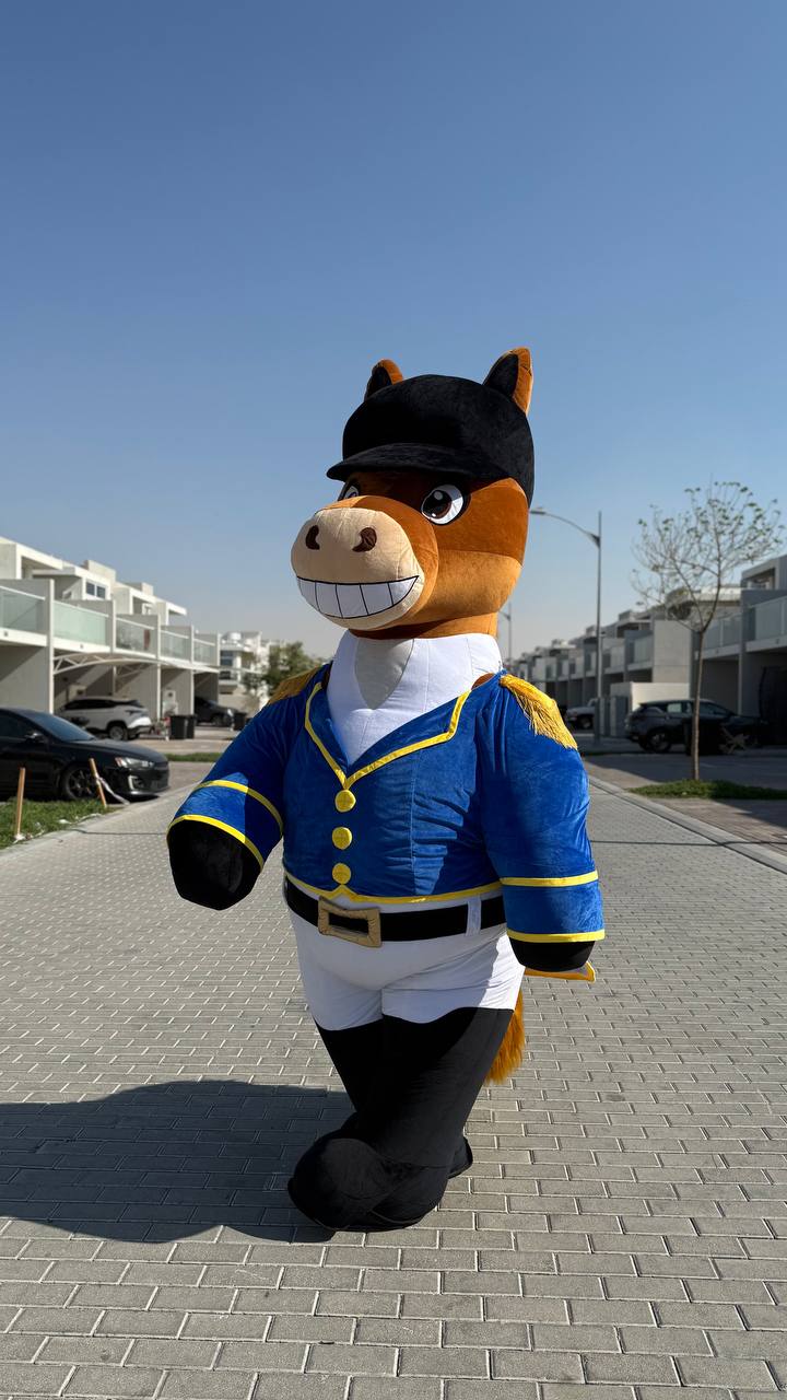 Inflatable Horse Mascot with plush suit