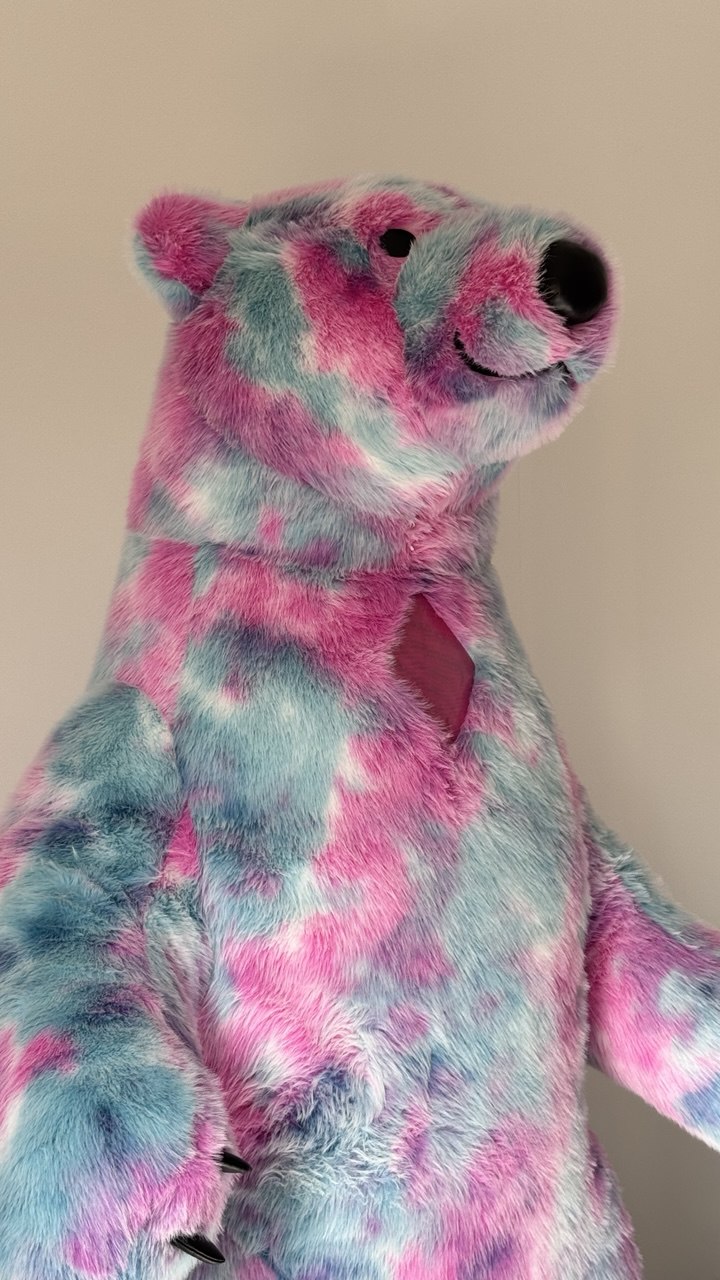 Inflatable Colorful Polar Bear Mascot with top hat and  bow tie