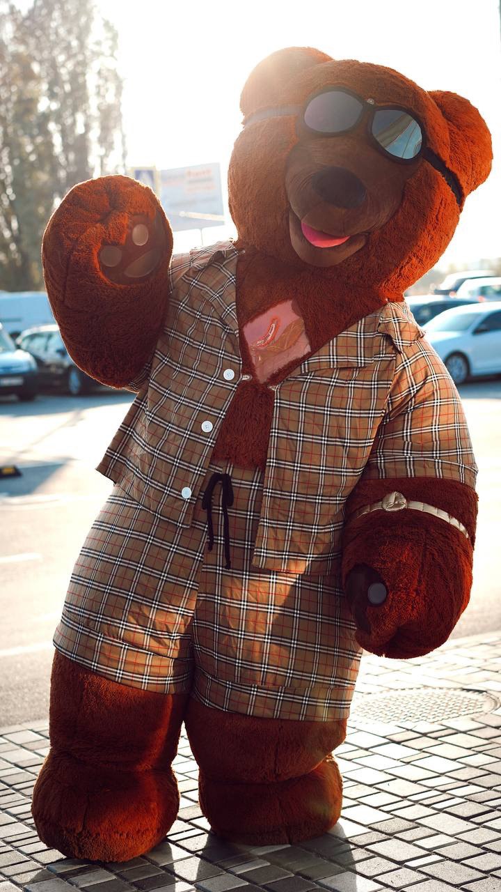 Inflatable Bear Mascot in a suit