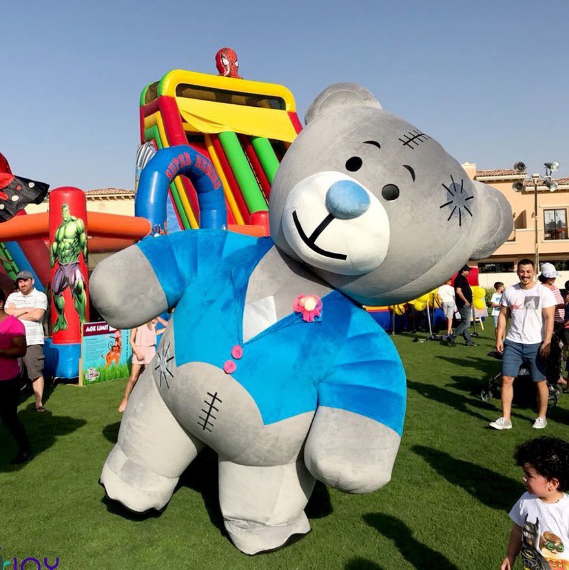 Inflatable Teddy Bear In Blue Vest