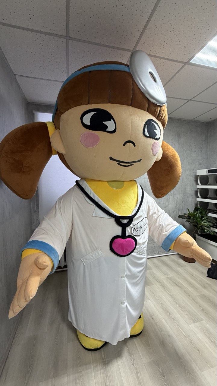 Inflatable The Nurse Girl Mascot in a robe with accessories