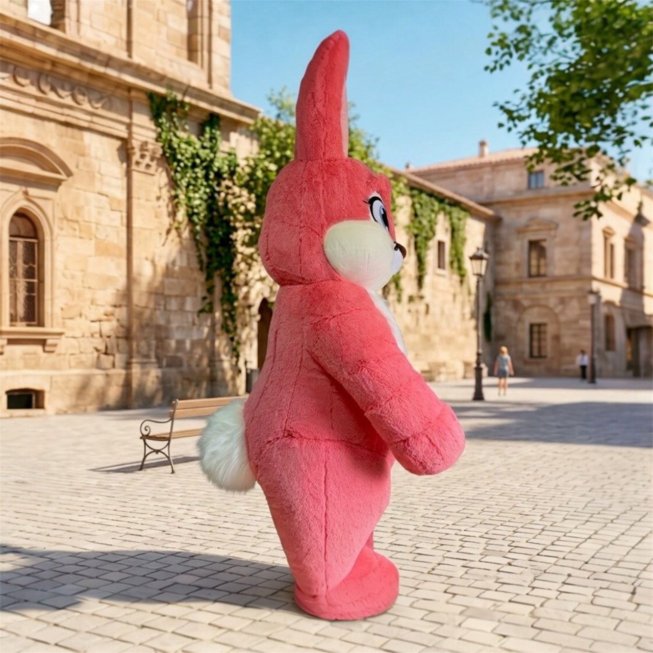 Inflatable Pink Rabbit Mascot Costume