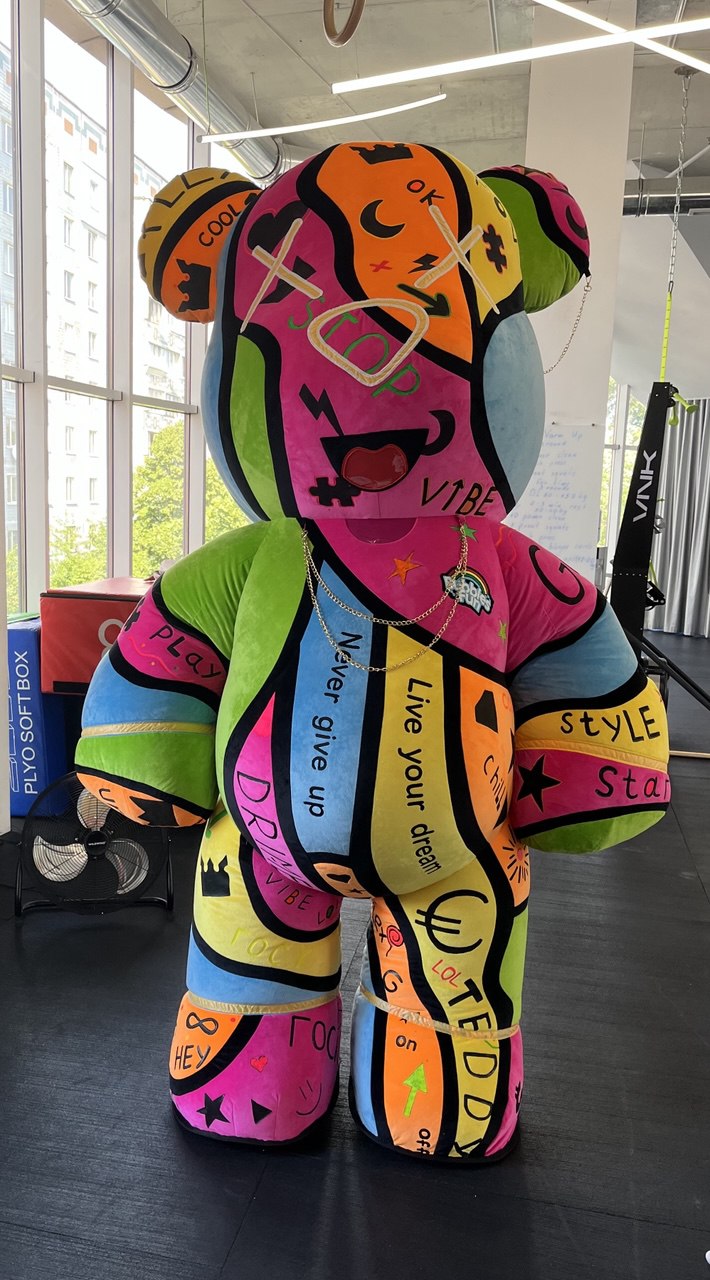 Inflatable Bear Mascot with custom painted elements