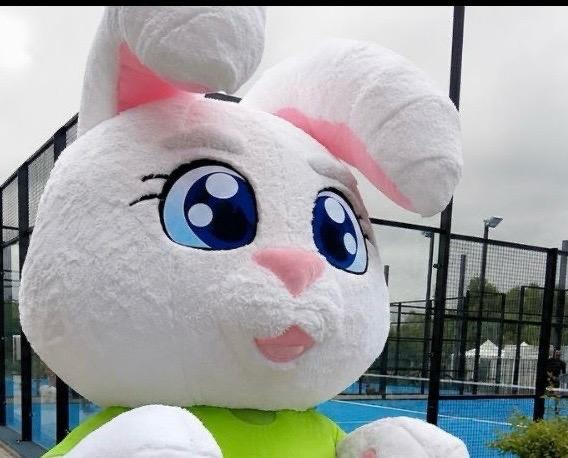 Inflatable White Rabbit Mascot with Embroidery