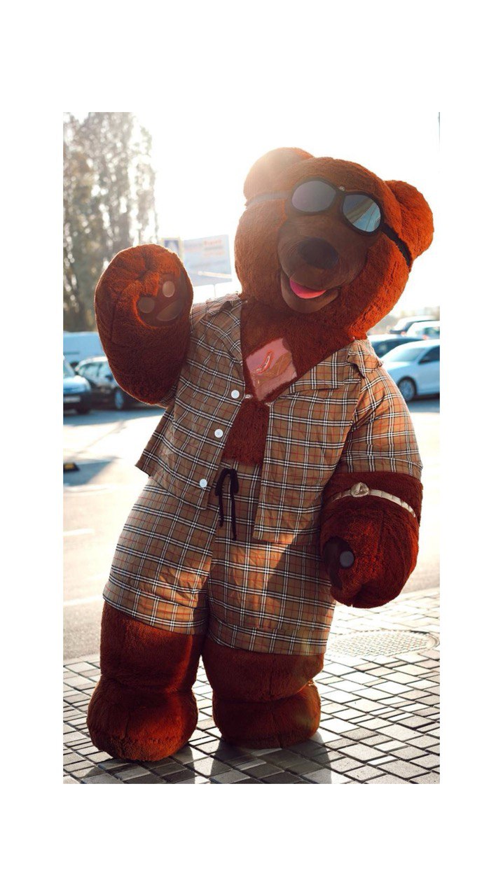 Inflatable Bear Mascot in a suit